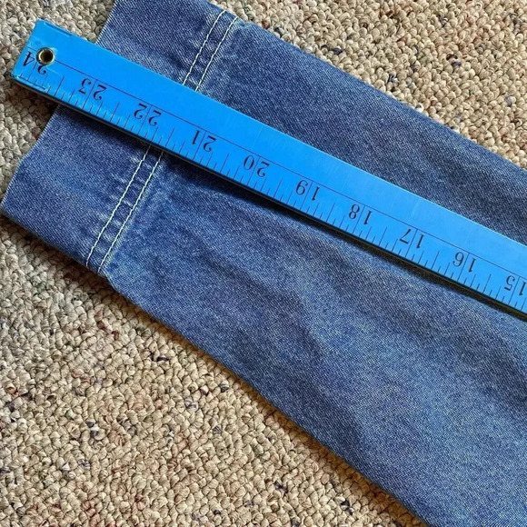 VTG Y2K Women’s Oversized M-XL TUDOR COURT Cotton Blue Denim Shirt Jacket Pocket - Picture 3 of 10